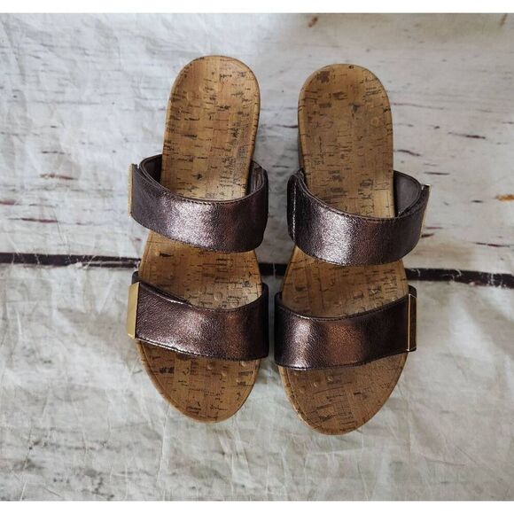 Vionic Pepper Metallic Cork Wedge Sandal Size 10 - Picture 4 of 8